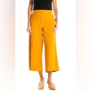 Ann Taylor Factory Tailored Crop Pant Faux Suede Rich Mustard Color Size 8